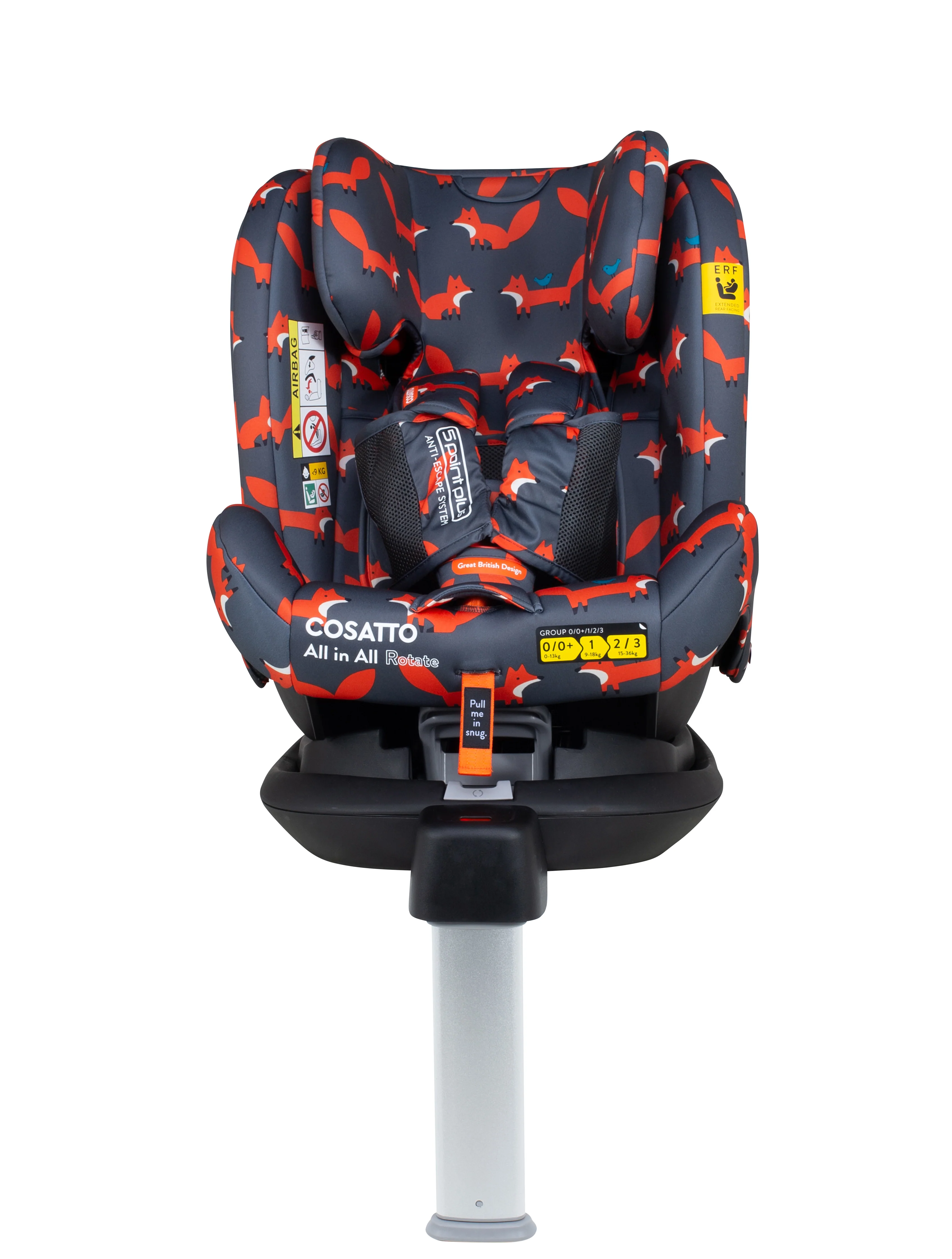 All in All 360 Rotate Car Seat Charcoal Mister Fox - Image 14